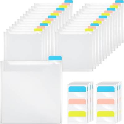 Asyduey 24-Teiliger Scrapbook-Papier-Aufbewahrungs-Organizer mit 60 Selbstklebenden Index-Tabs, Kunststoff-Papierhalter Von Oben zum Einlegen für von Asyduey